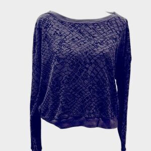 Splendid | Women’s Medium Gray Snake Print Cropped Thermal